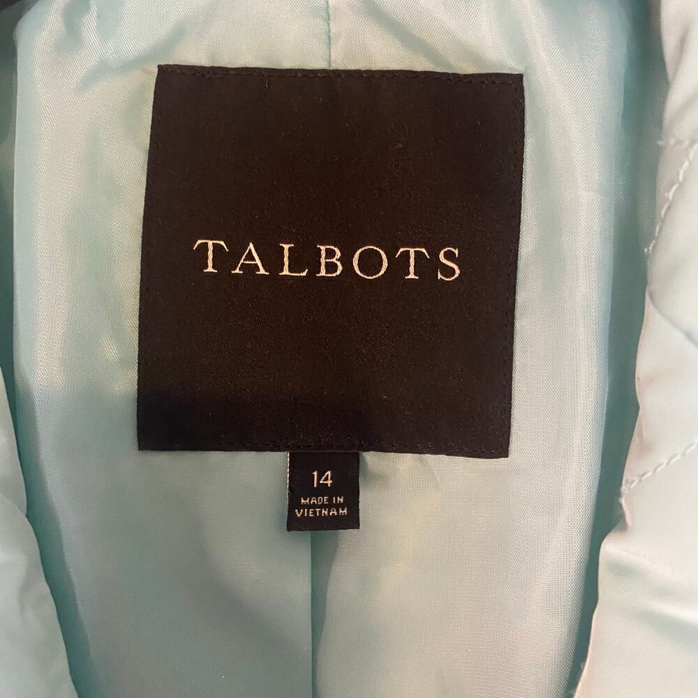 Talbots Quilted Teal Button Down Minimalistic Spr… - image 2